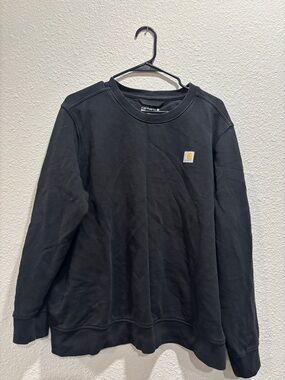 Carhartt Womens Black Crewneck Pullover with Logo Patch